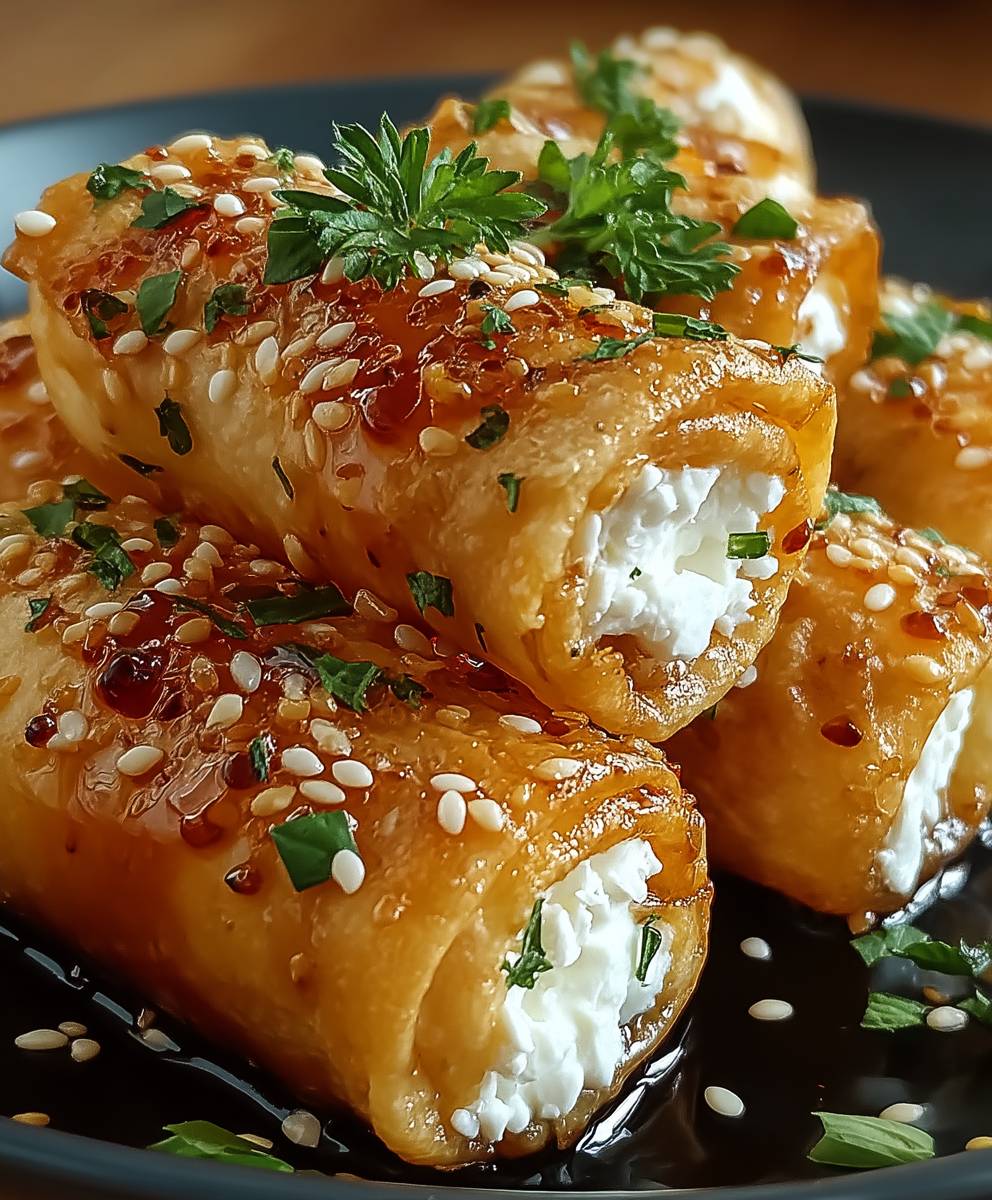 Feta Rollen mit Chili Honig