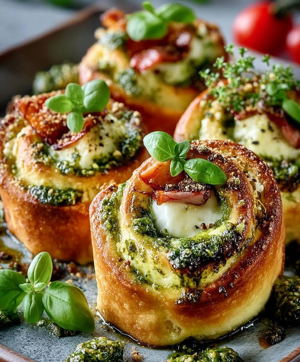 Pizzaschnecken Pesto Mozzarella