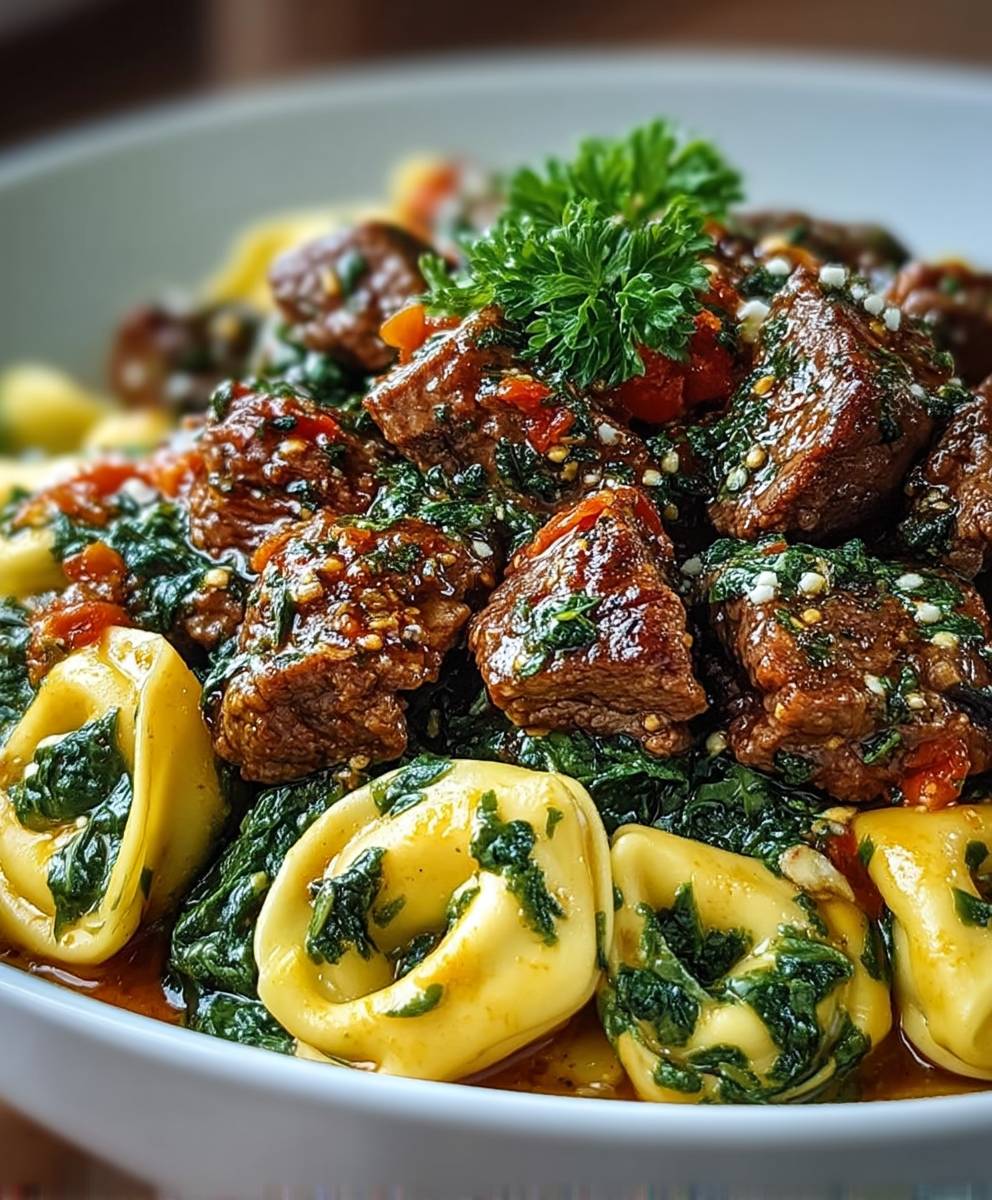 Knoblauchbutter Rindfleisch Tortellini