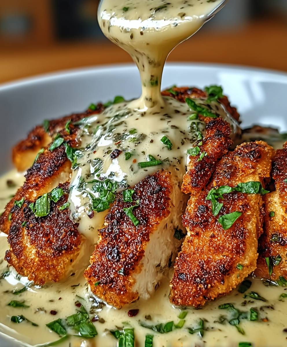 Parmesan Hähnchen Knoblauchsoße