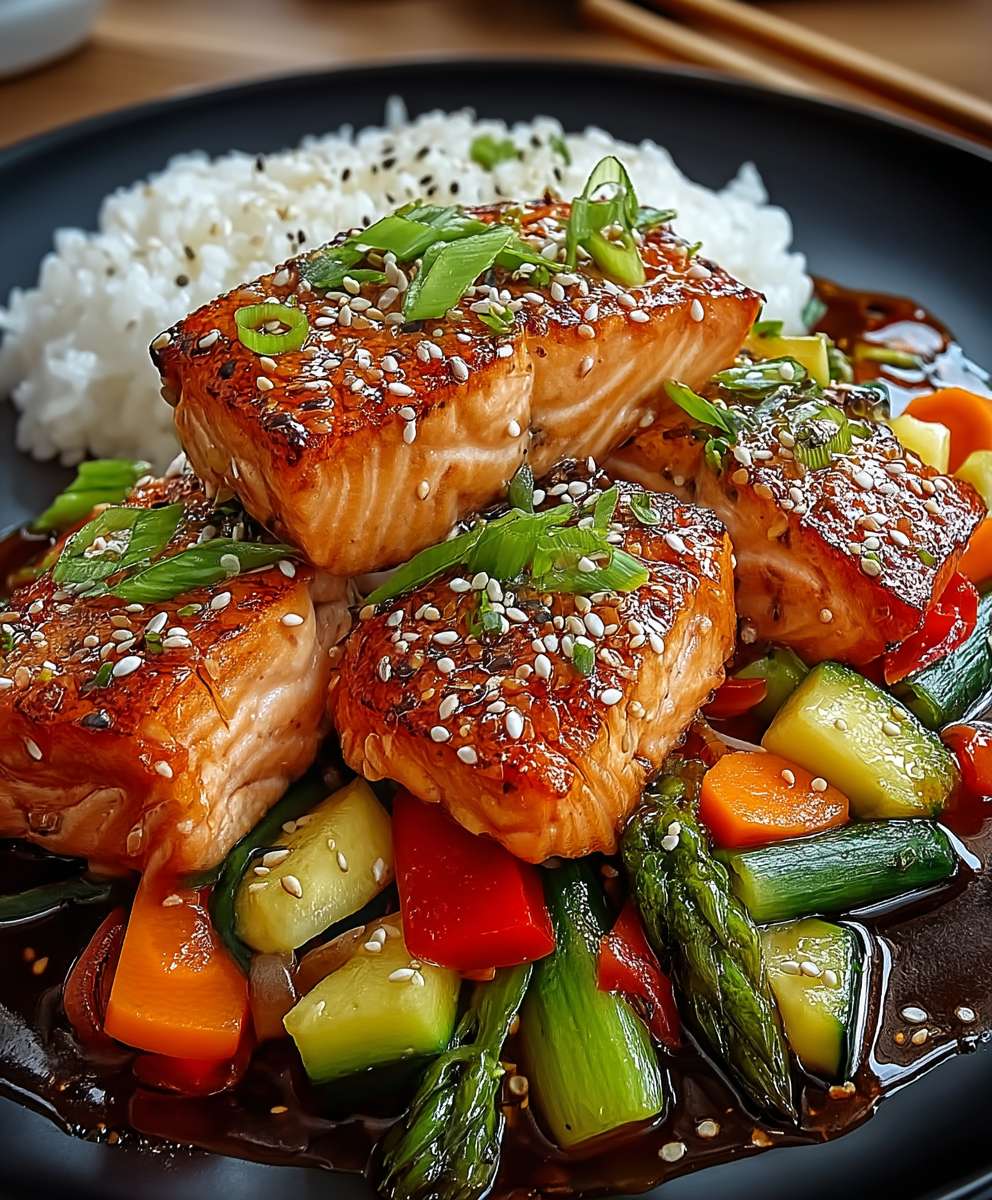 Teriyaki Lachs mit Gemüse