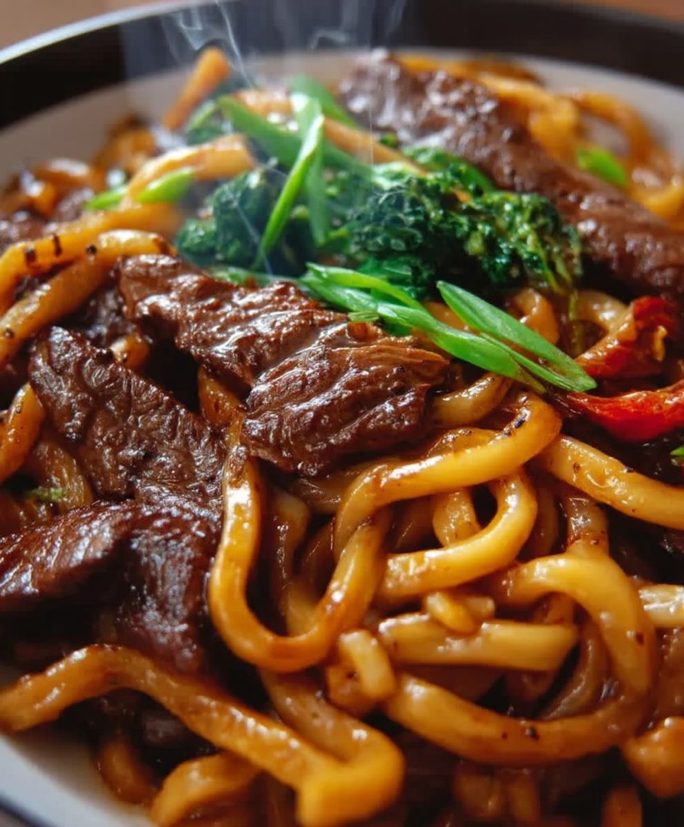 Rindfleisch Pfeffer Udon