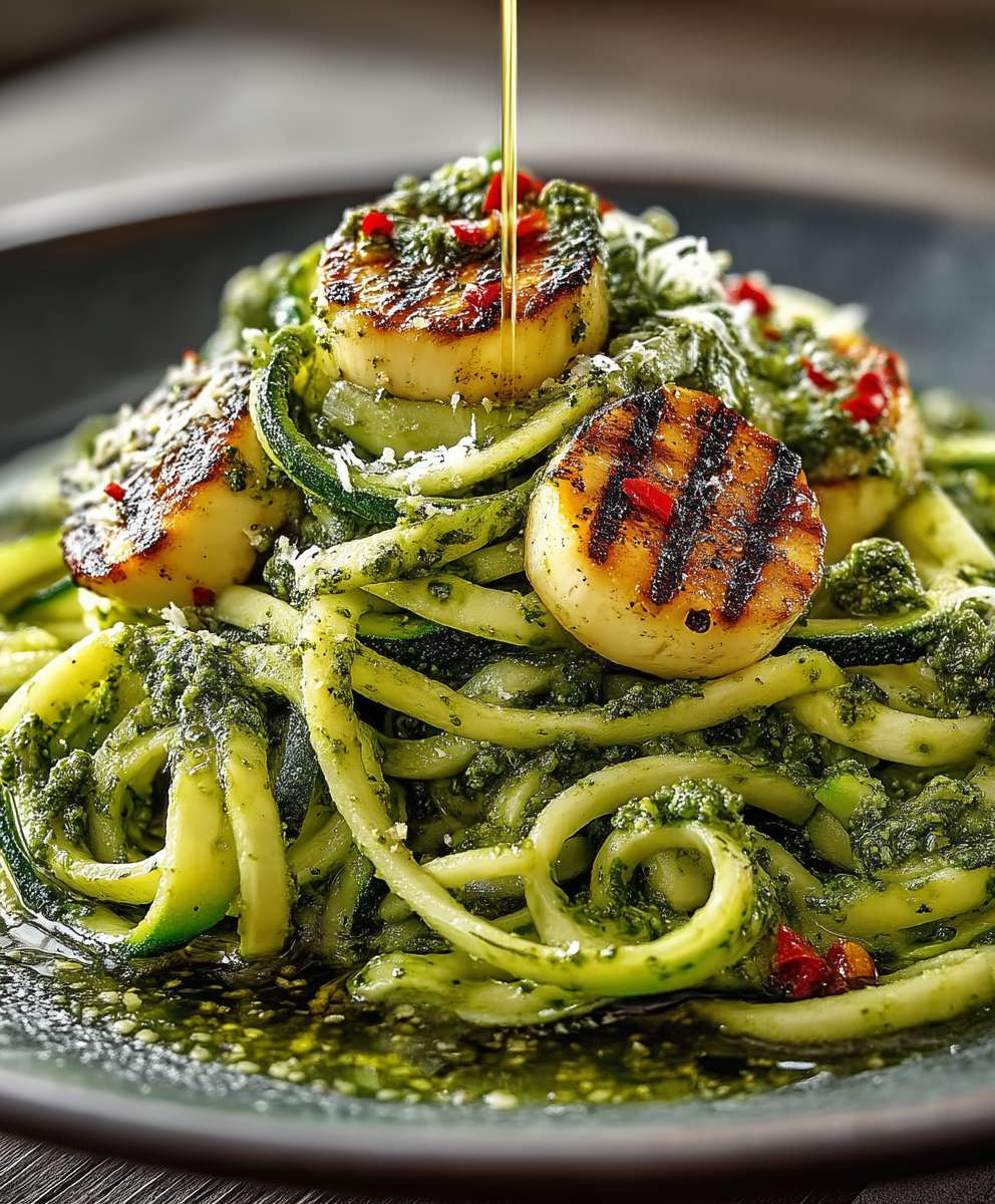 Halloumi Zucchini Pesto Nudeln