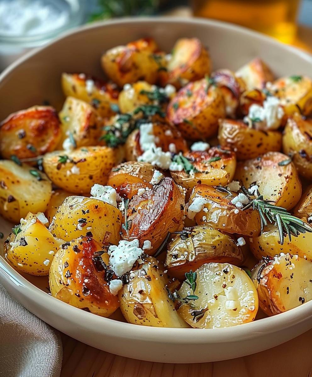 Geröstete Kartoffeln Feta