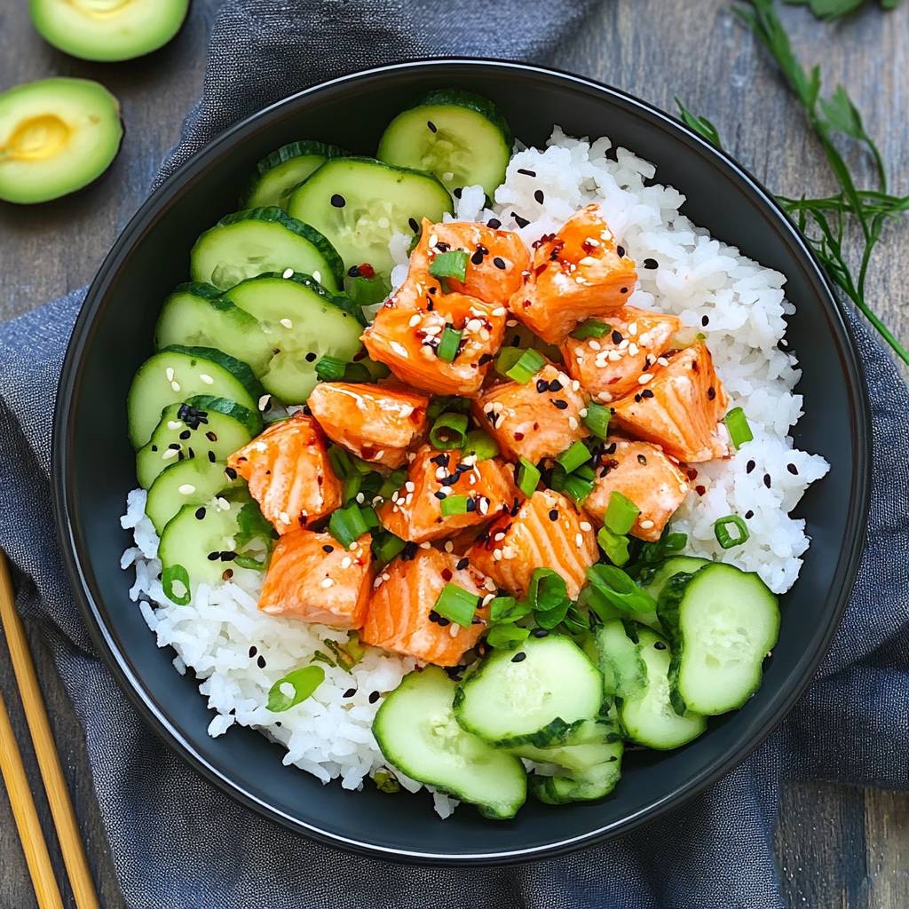 Gesunde Lachs Bowl