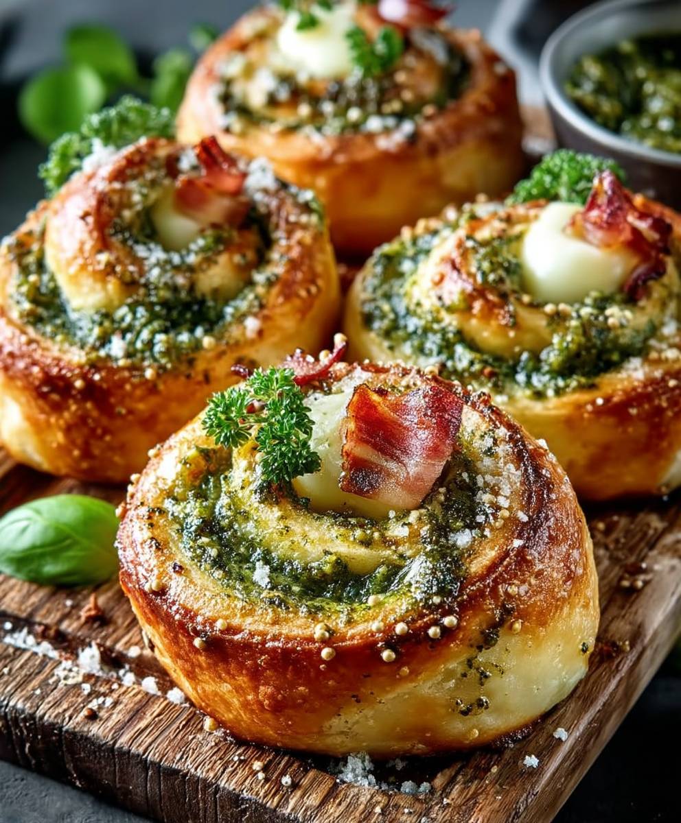 Pizzaschnecken Pesto Mozzarella
