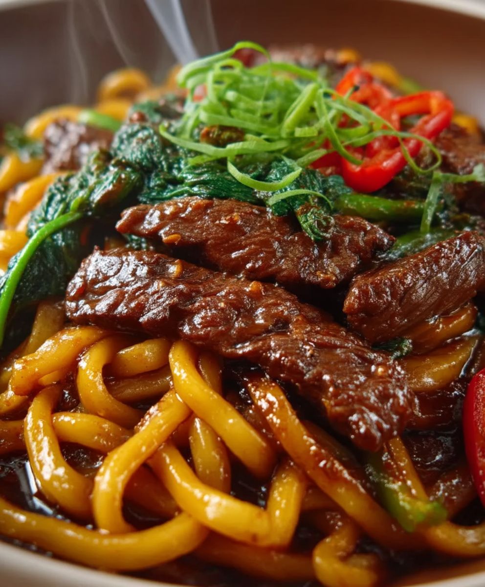 Rindfleisch Pfeffer Udon