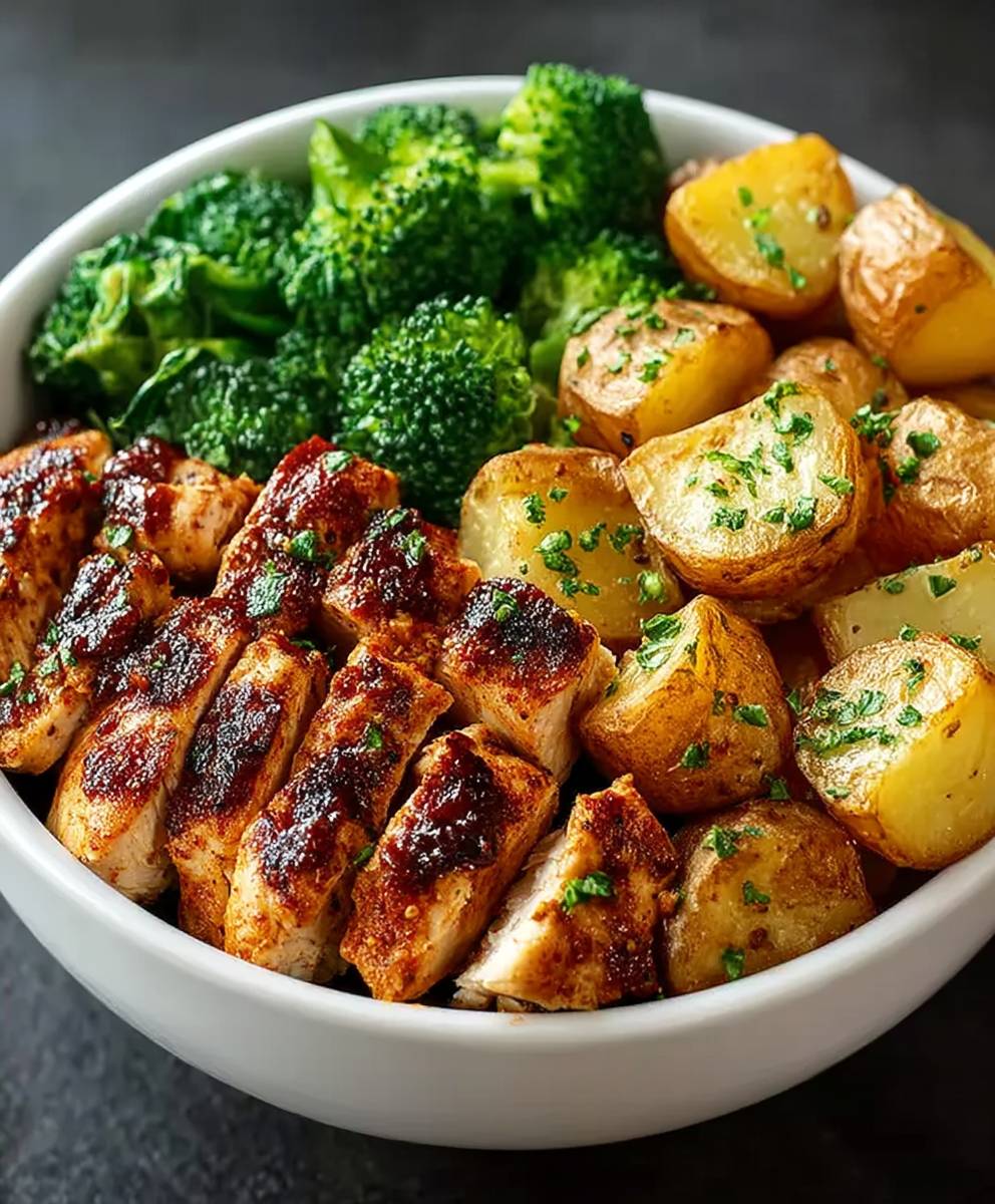 Hähnchen Bowl mit Röstkartoffeln