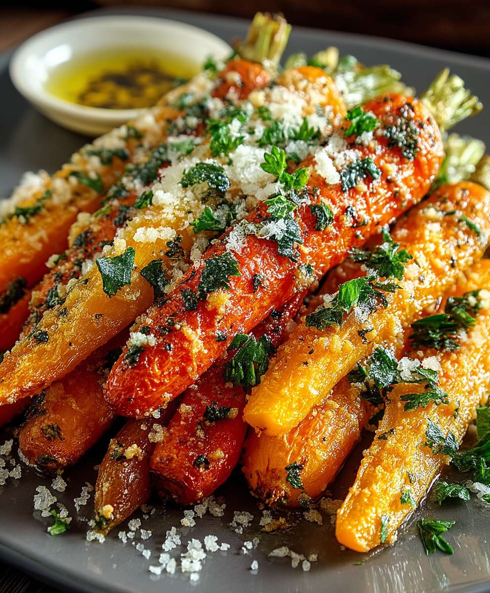 Knoblauch Parmesan Ofenkarotten