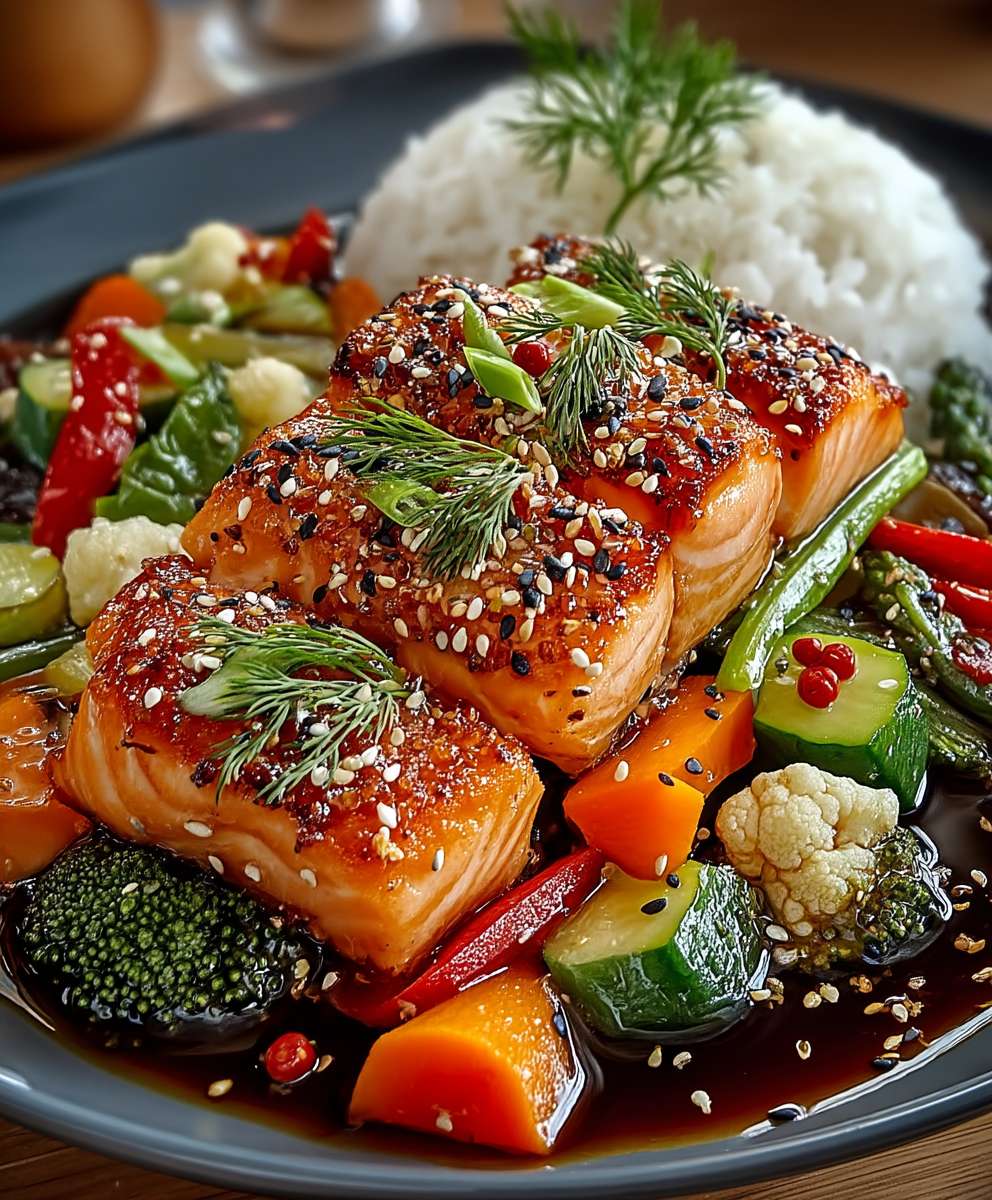 Teriyaki Lachs mit Gemüse