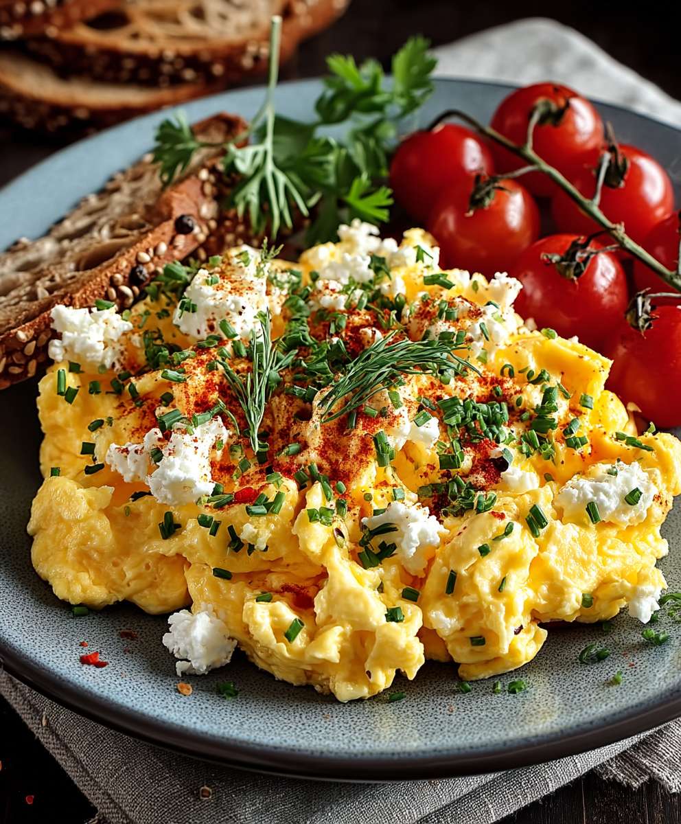 Rührei mit Hüttenkäse