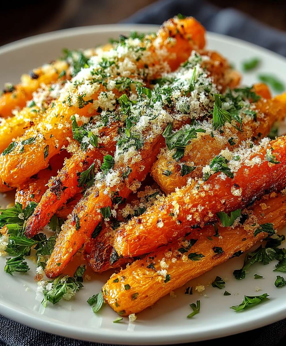 Knoblauch Parmesan Ofenkarotten