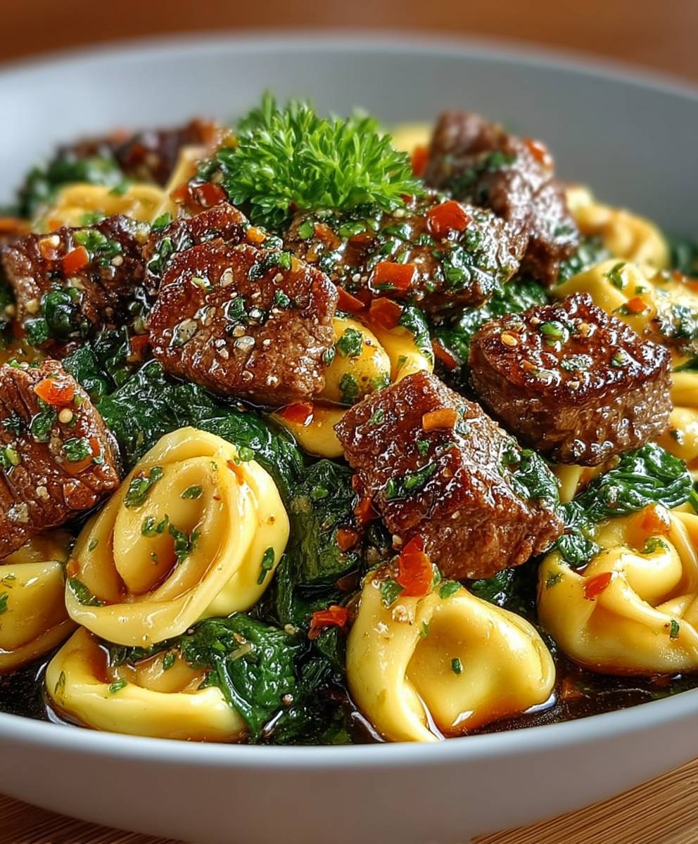 Knoblauchbutter Rindfleisch Tortellini