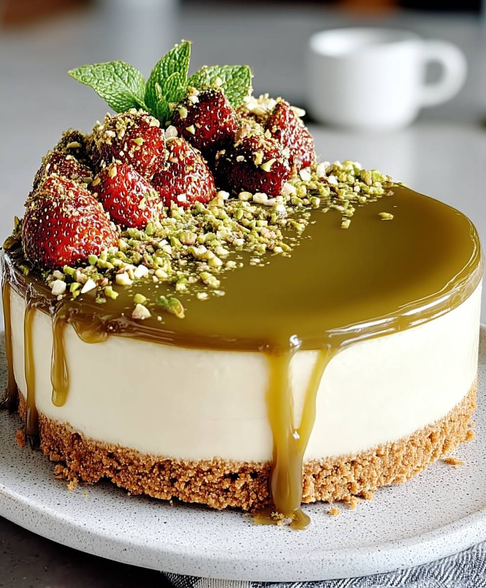 Pistazien Käsekuchen kalt