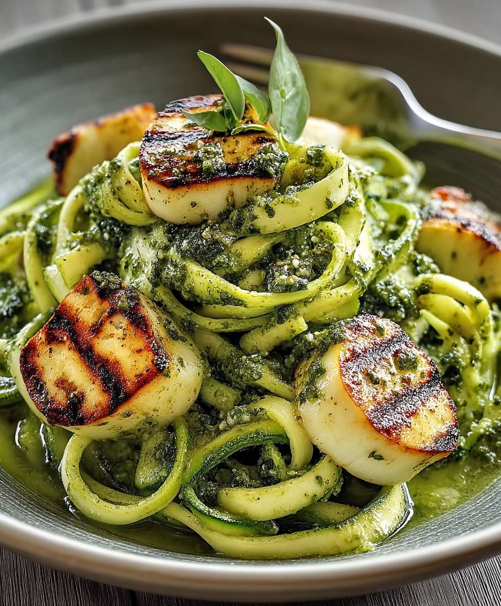 Halloumi Zucchini Pesto Nudeln