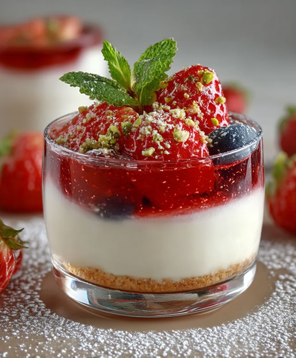 Erdbeer Dessert Glas einfach