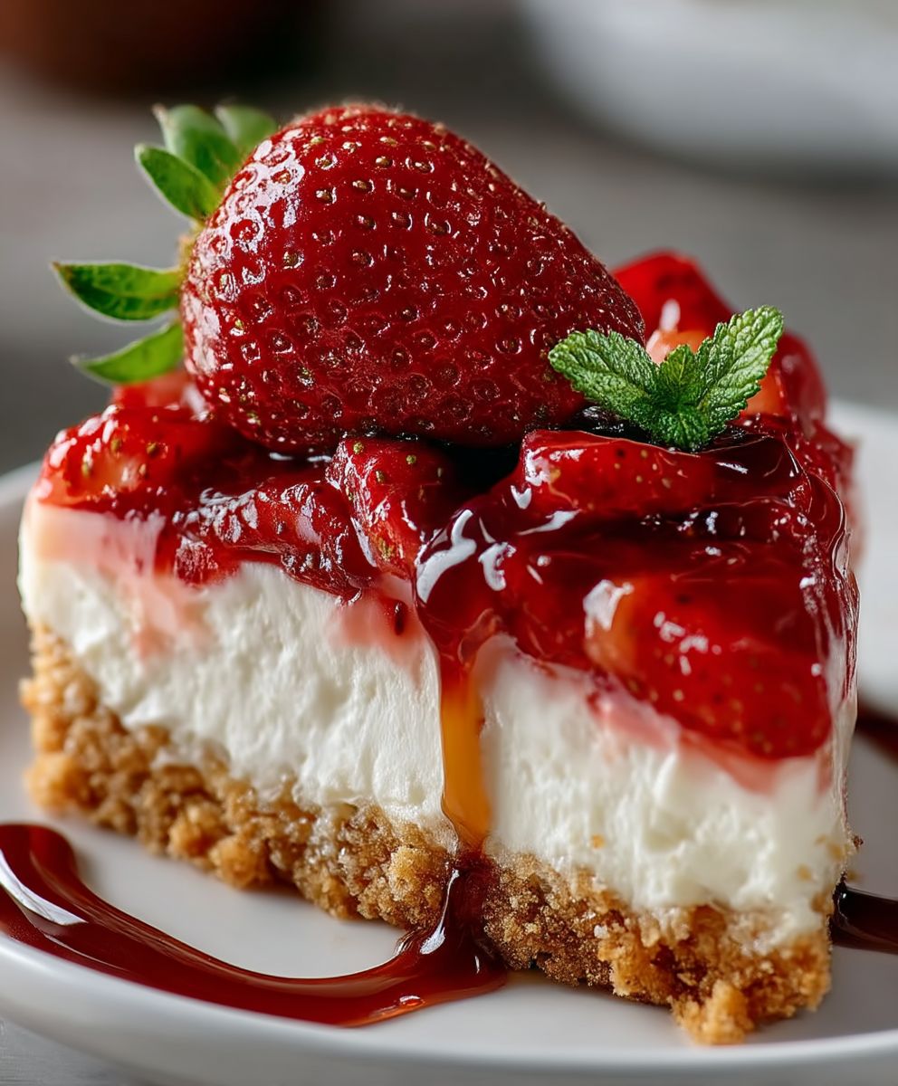 Erdbeer Frischkäse Torte Sommer