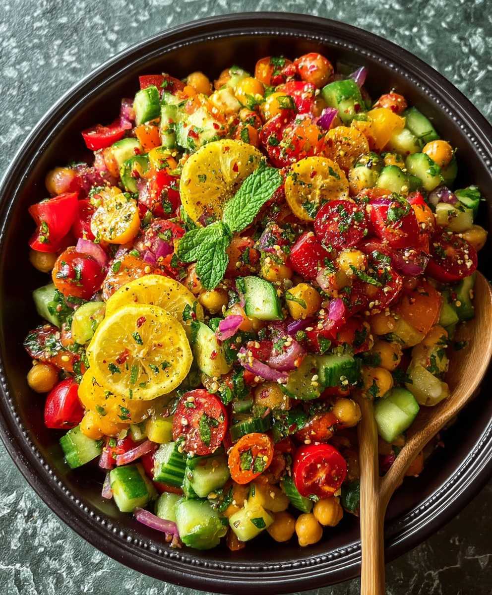 Sommerlicher Kichererbsensalat mit Zitrone