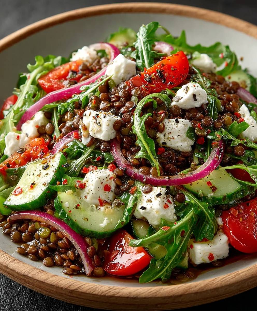 Linsensalat mit Feta Sommer