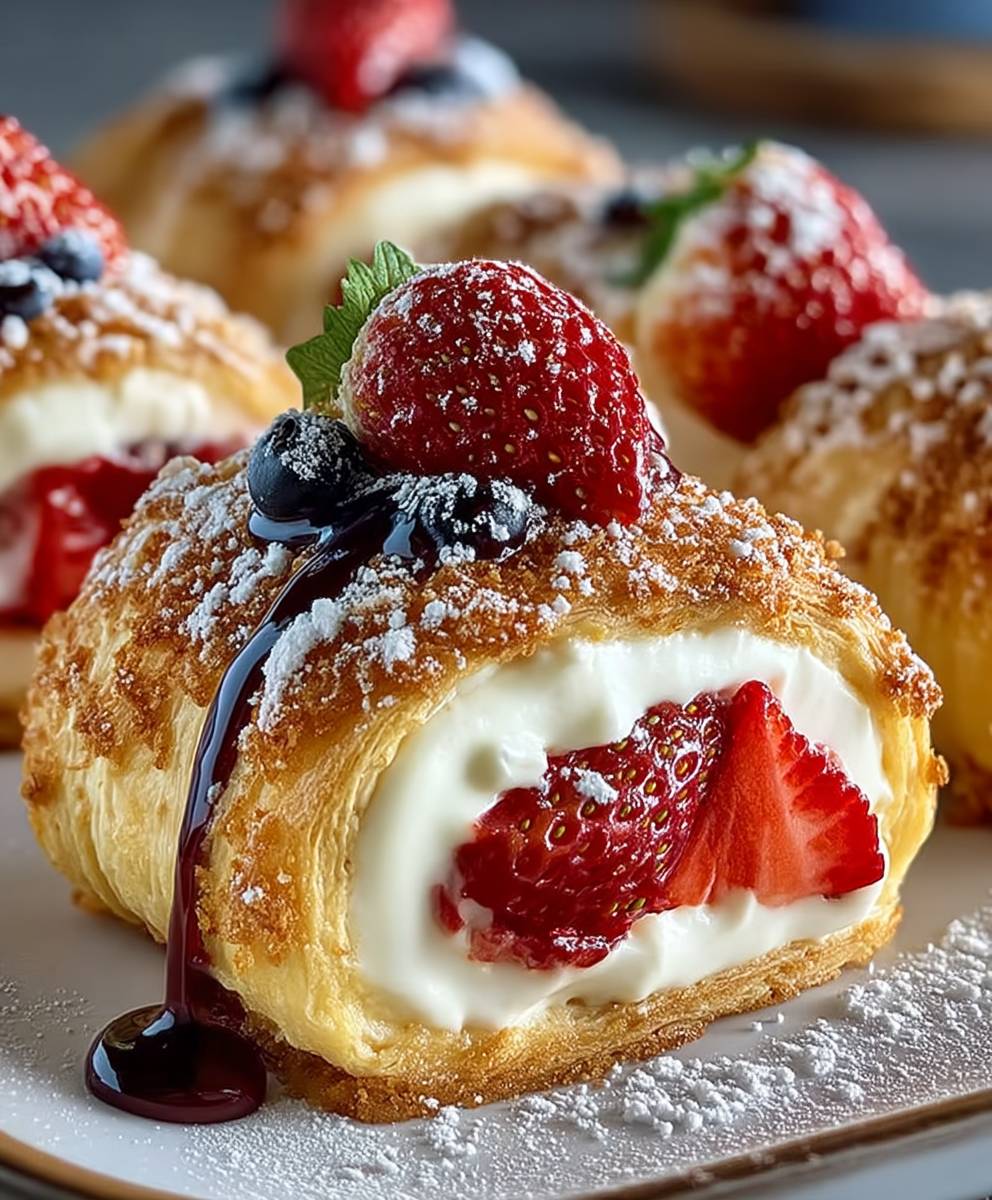 Erdbeer Cheesecake Rollen