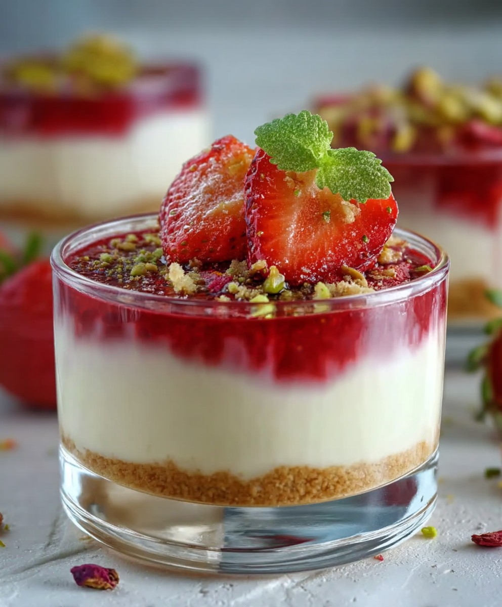 Erdbeer Dessert Glas einfach