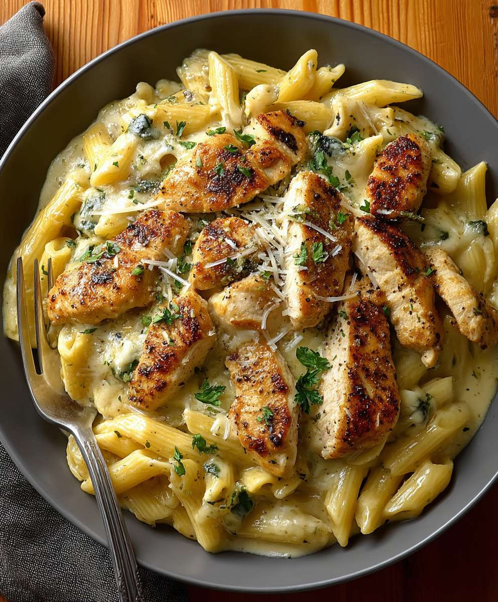 Knoblauch Parmesan Hähnchen Pasta