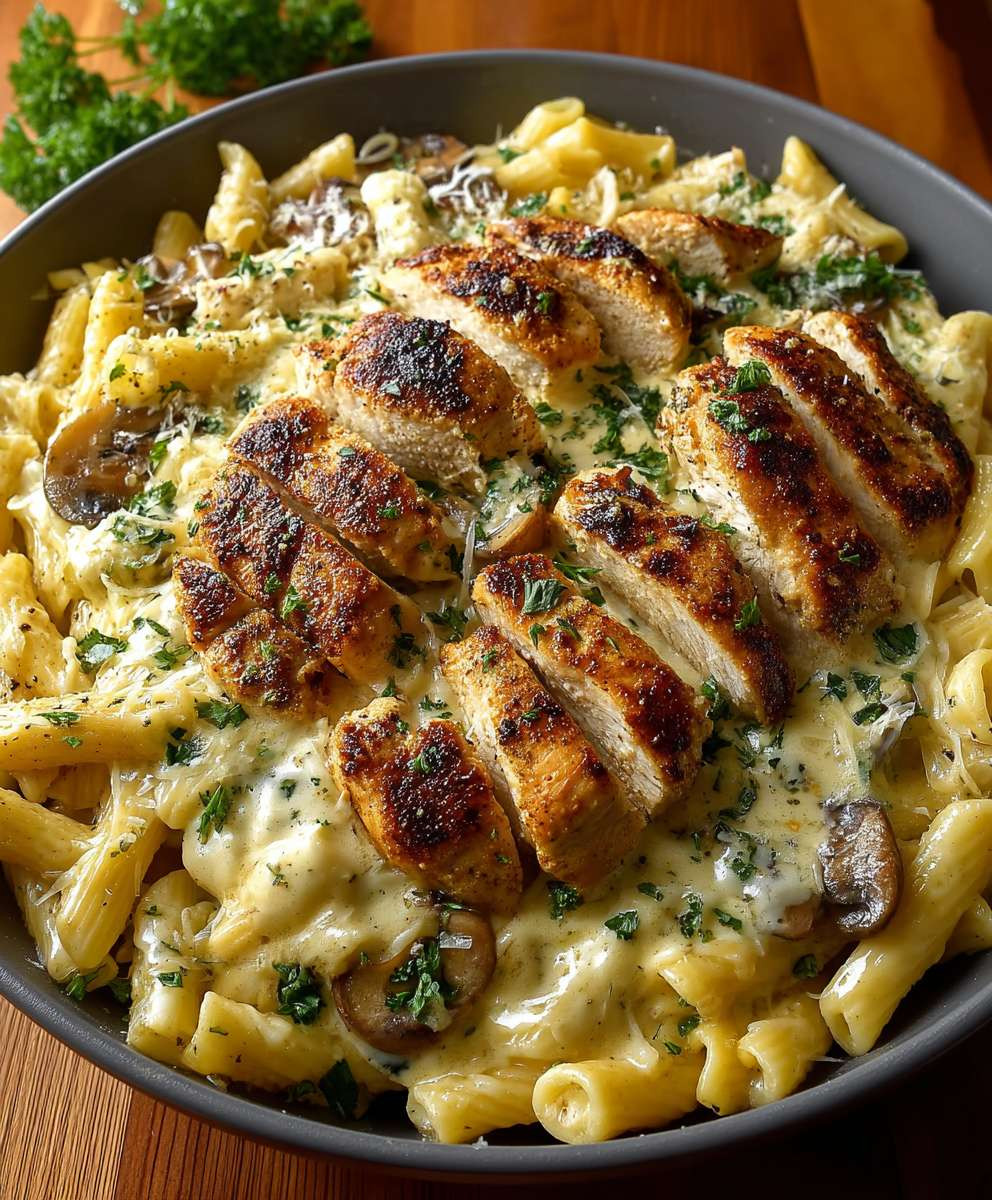 Knoblauch Parmesan Hähnchen Pasta