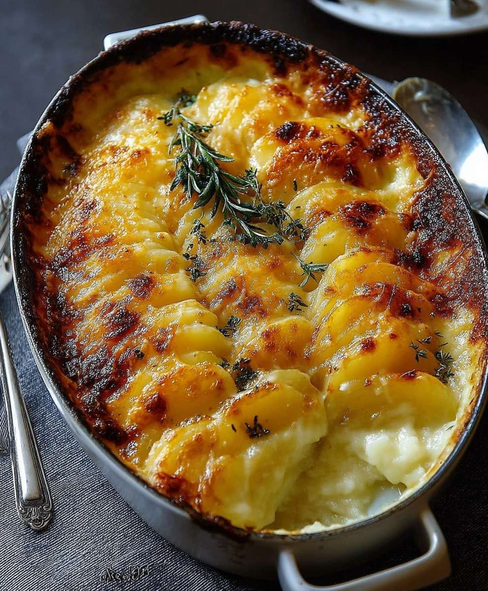 Käse Knoblauch Kartoffel Gratin