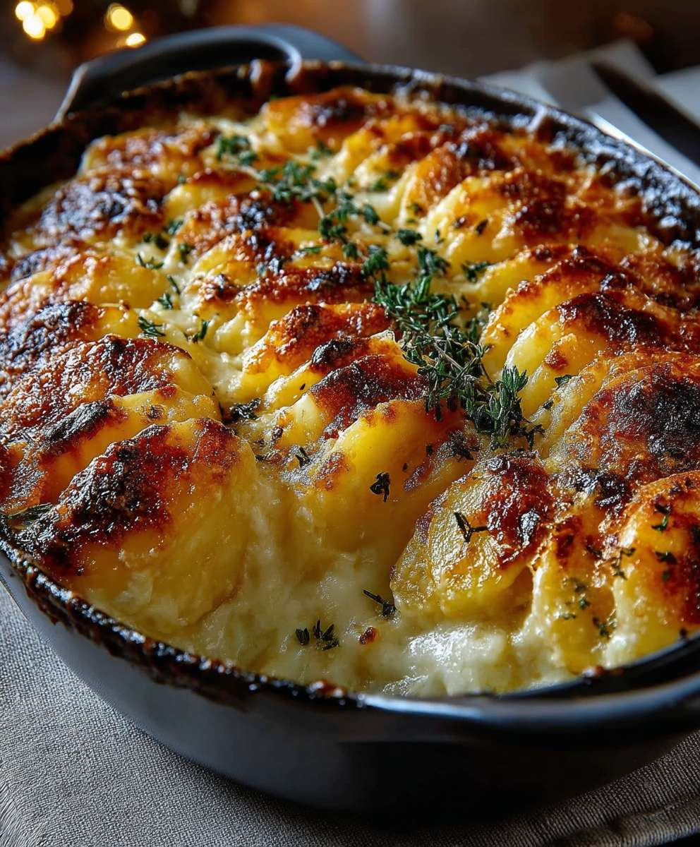 Käse Knoblauch Kartoffel Gratin