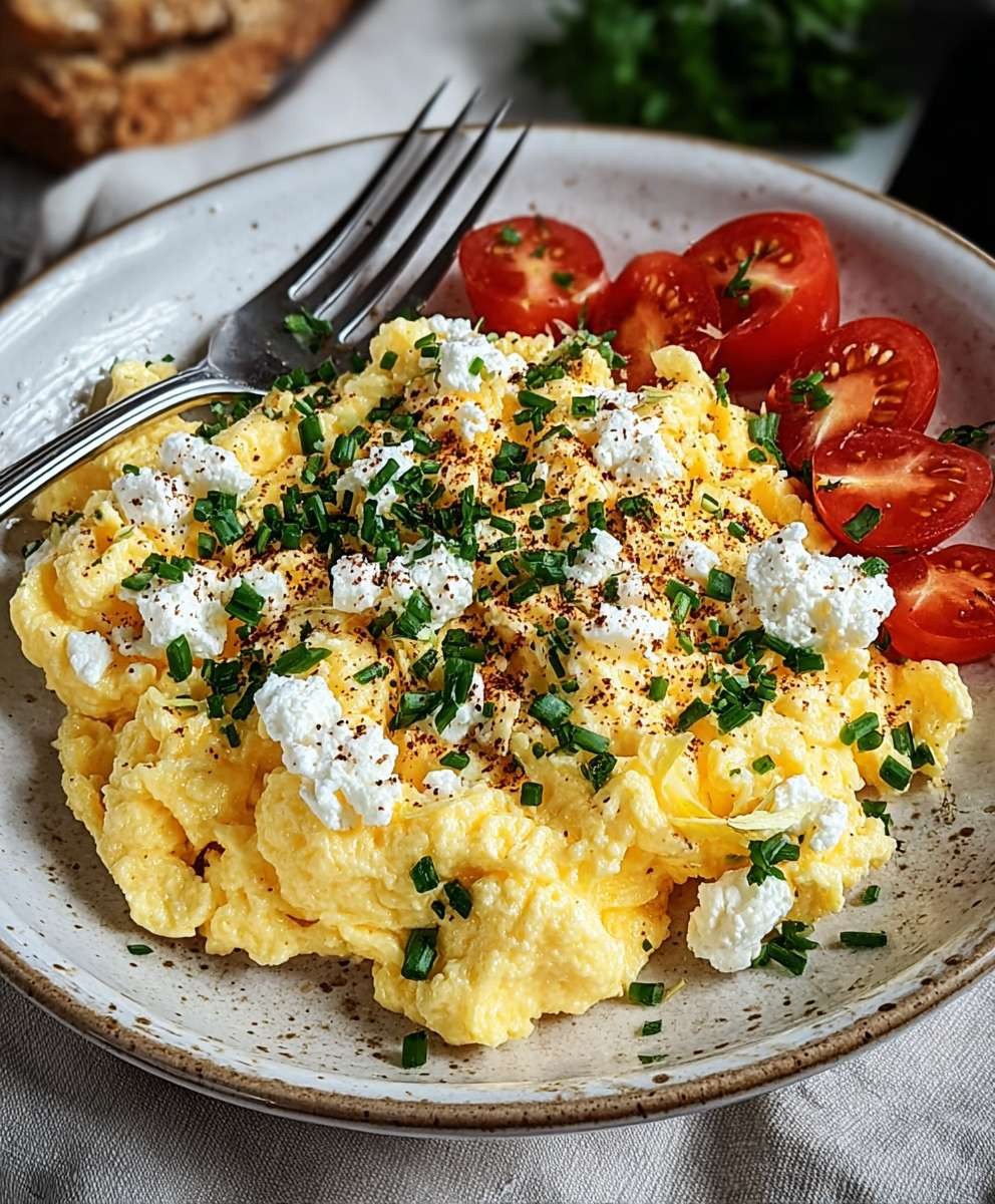 Rührei mit Hüttenkäse einfach zubereiten