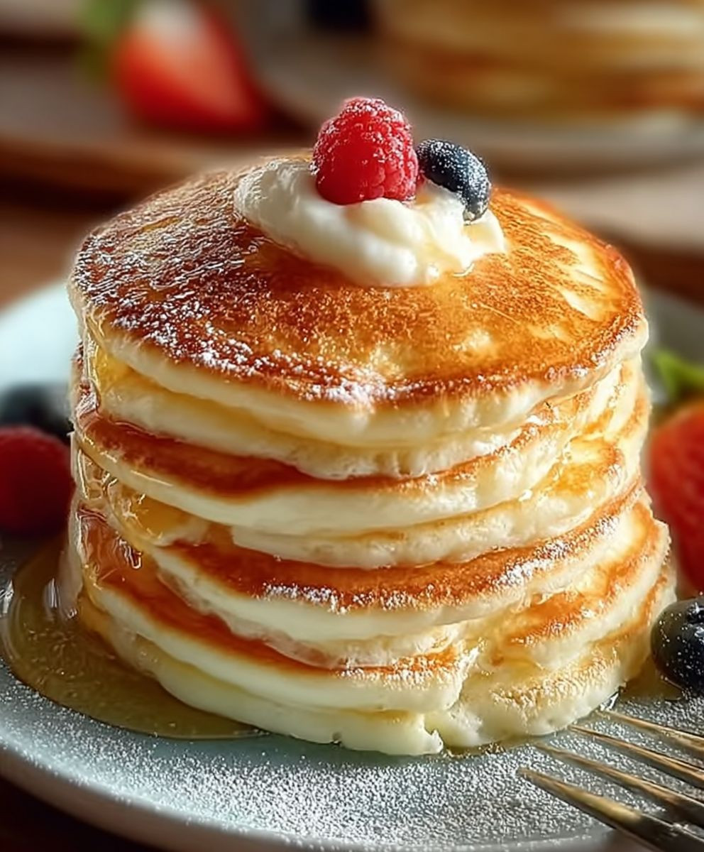 Pfannkuchen mit Naturjoghurt einfach