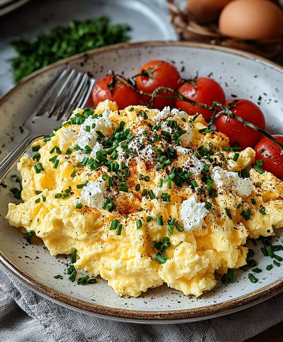 Rührei mit Hüttenkäse einfach zubereiten