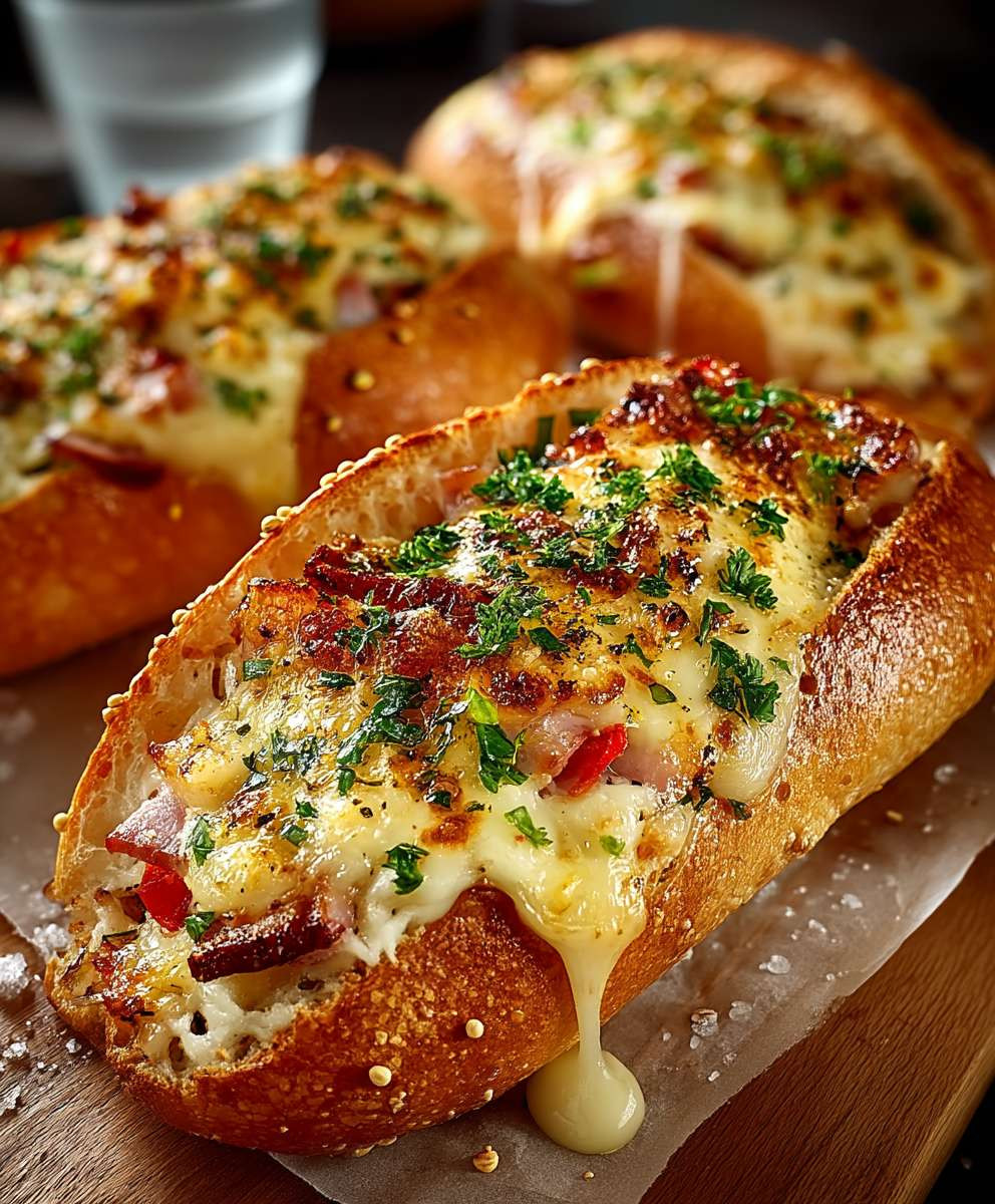 Gefüllte Baguettes aus dem Ofen