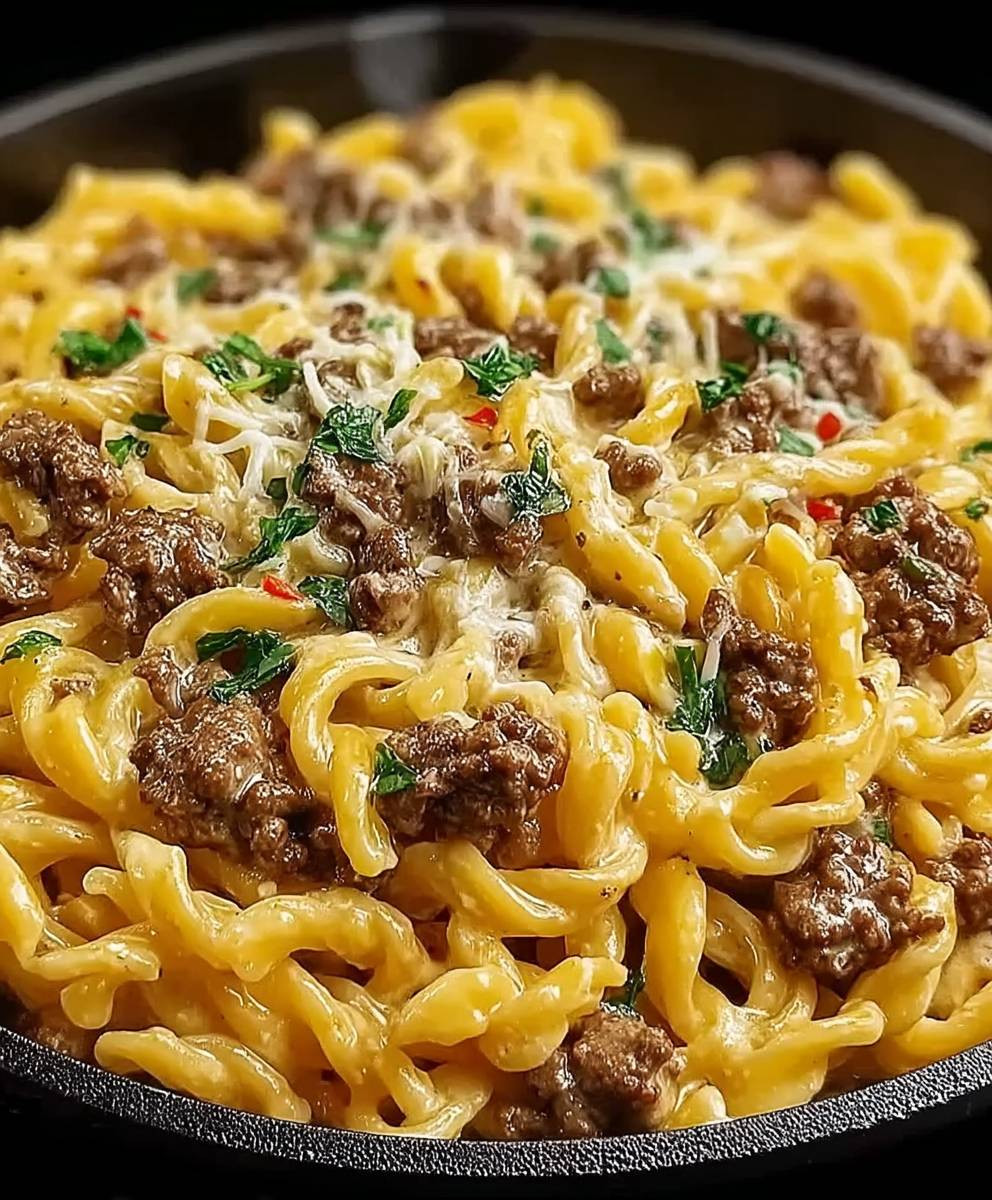 Rindfleisch Knoblauch Butter Pasta