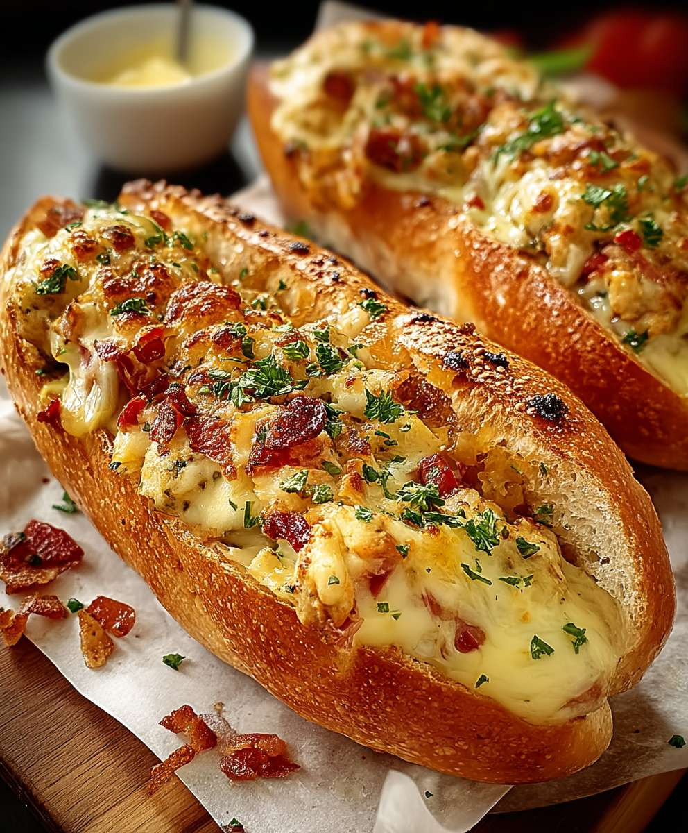 Gefüllte Baguettes aus dem Ofen