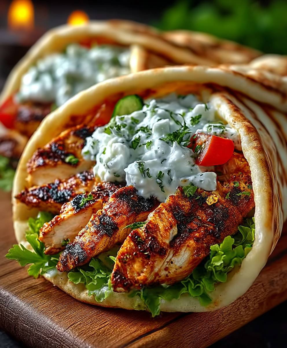 Mediterranes Hähnchen Gyros Feta