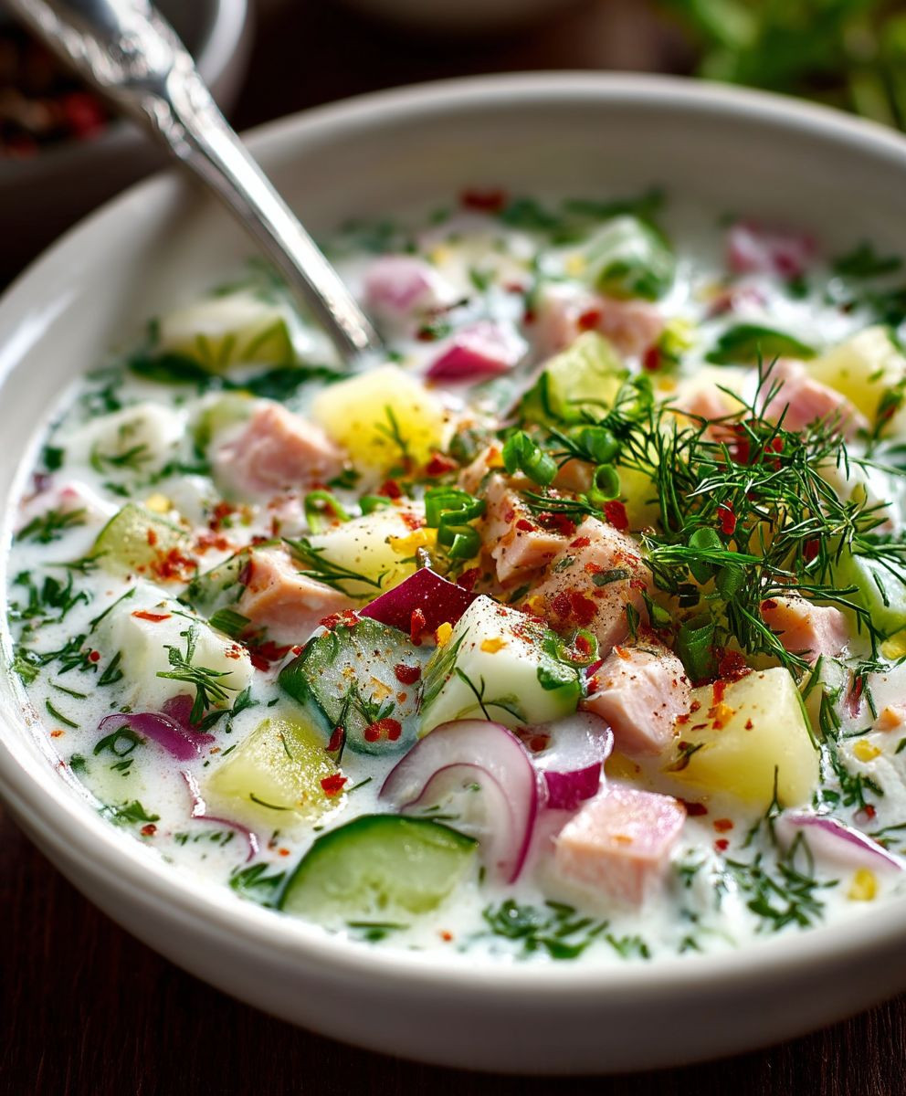 Okroschka kalte russische Suppe