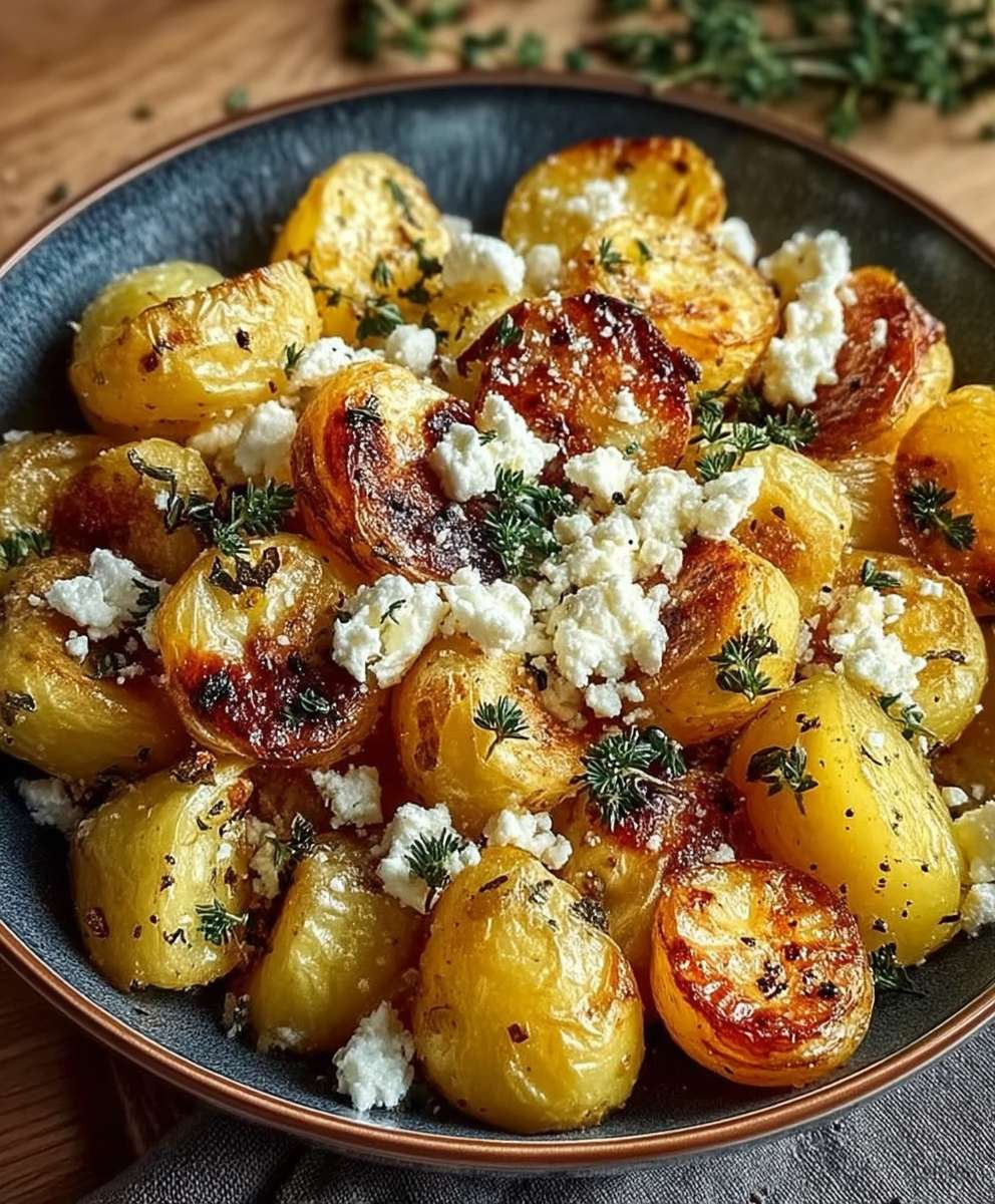 Geröstete Kartoffeln mit Feta Knoblauch