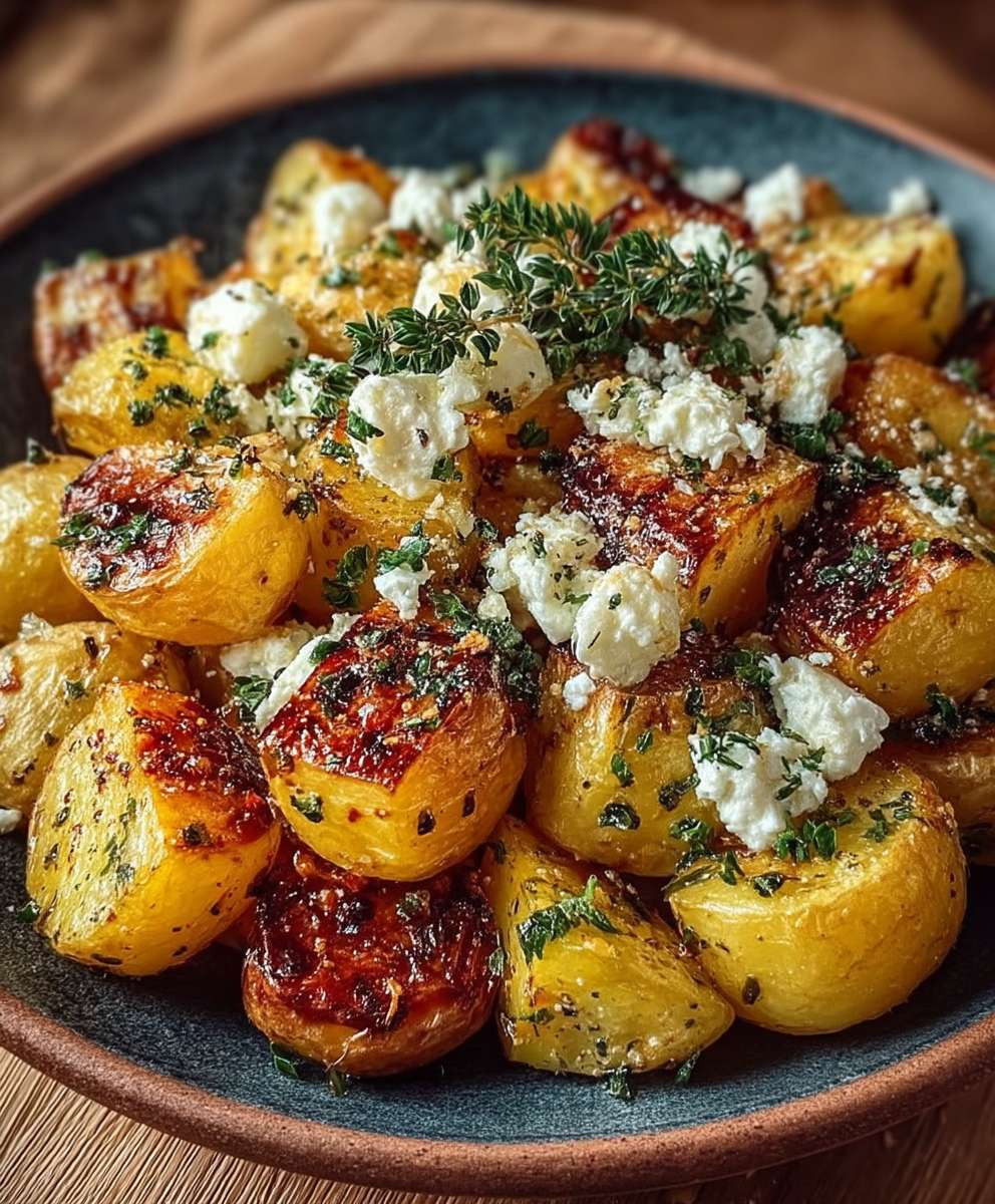 Geröstete Kartoffeln mit Feta Knoblauch