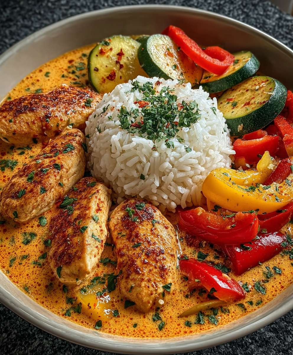 Paprika Zucchini Hähnchen
