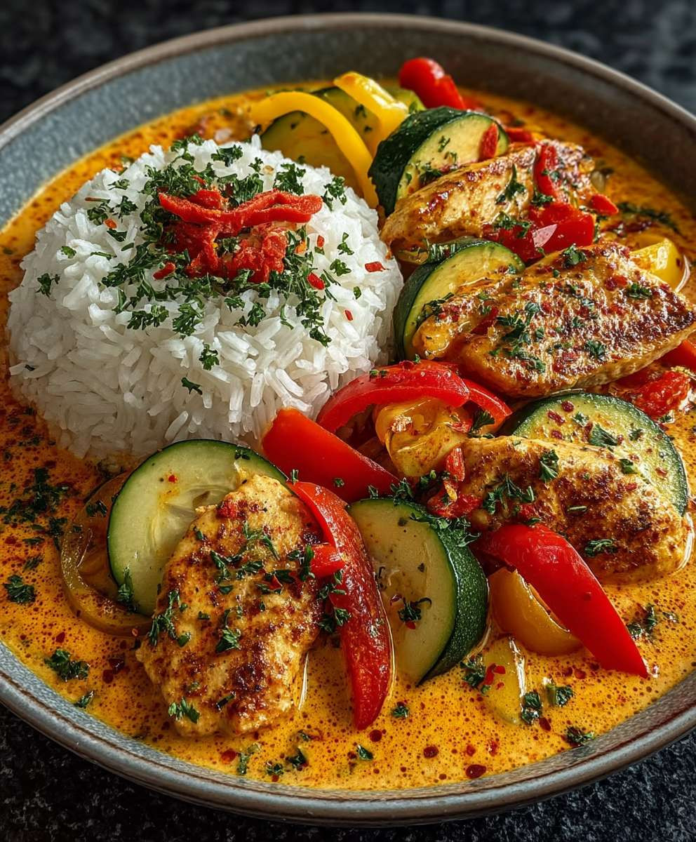 Paprika Zucchini Hähnchen