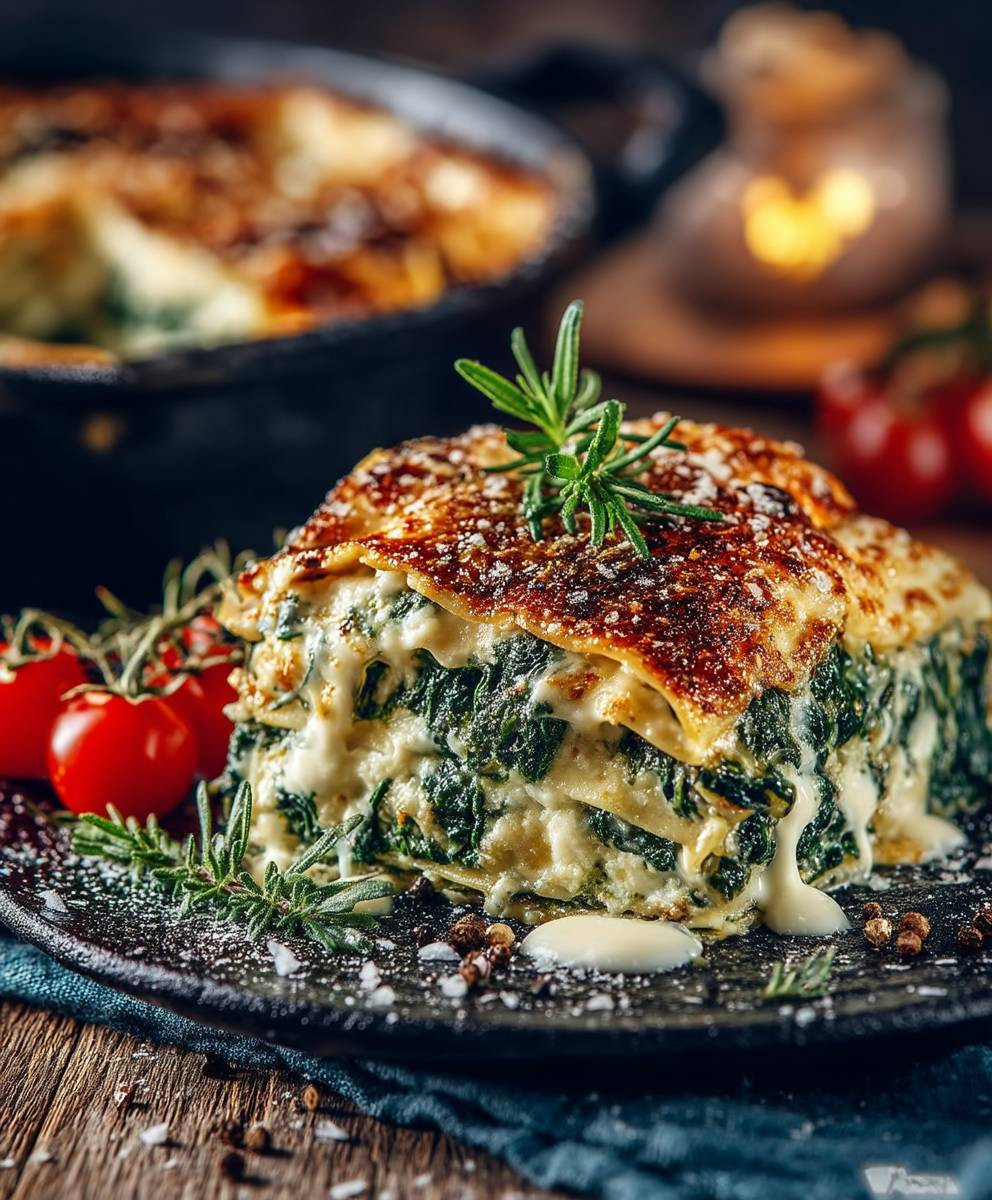 Vegane Spinat Lasagne Béchamel