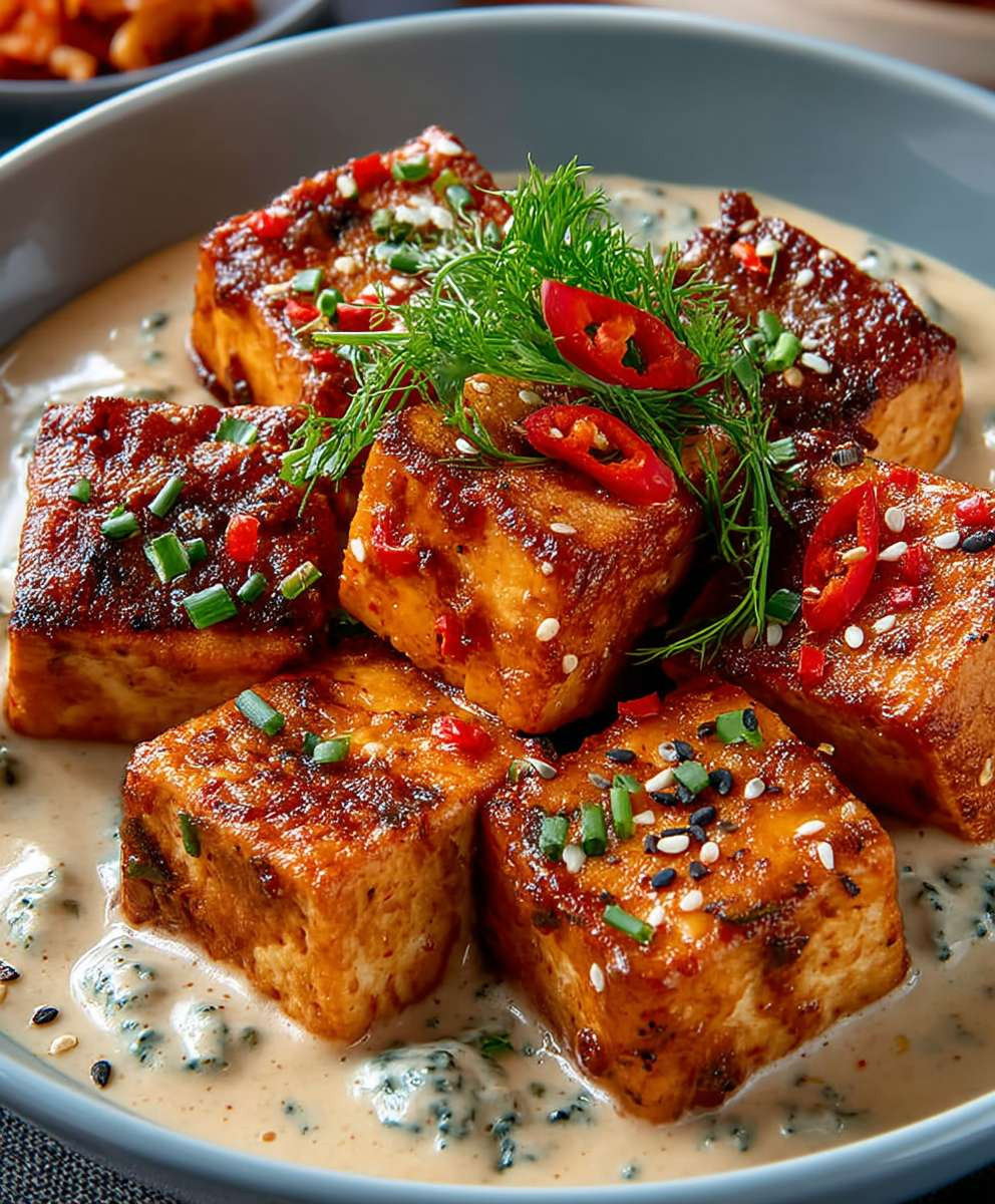 Würziger Tofu Kokosnusssauce