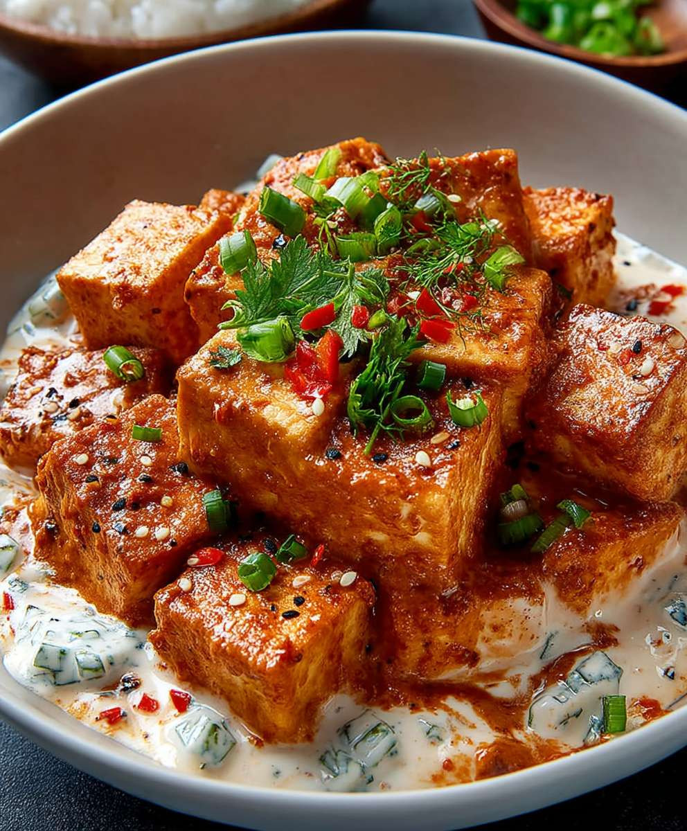 Würziger Tofu Kokosnusssauce