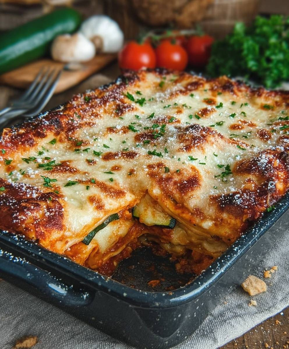 Einfache vegetarische Gemüselasagne