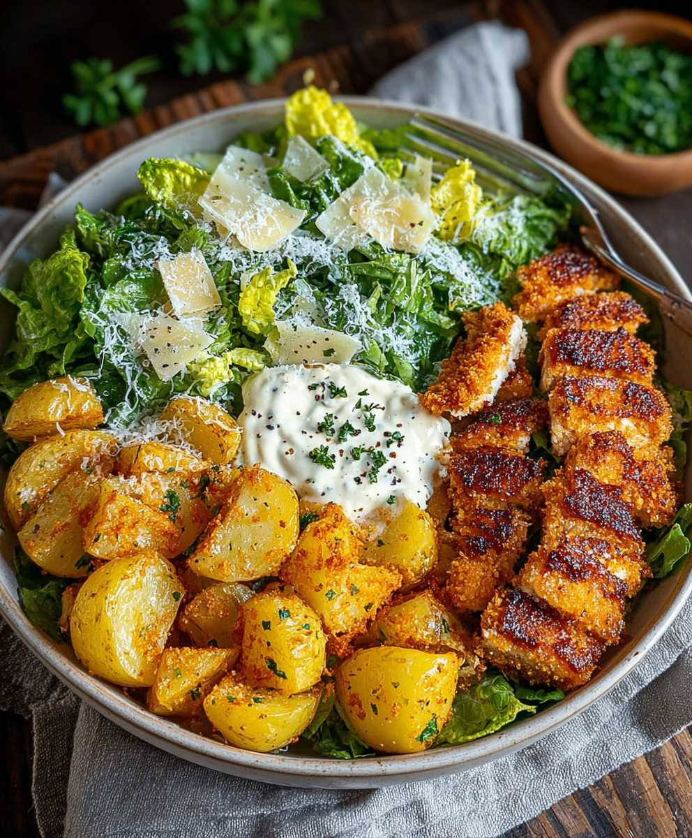 Knusprige Caesar Hähnchen Bowl