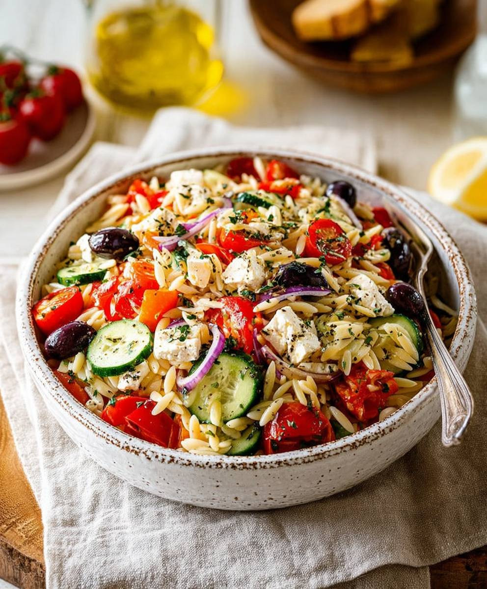 Kritharaki Salat Mediterran Einfach