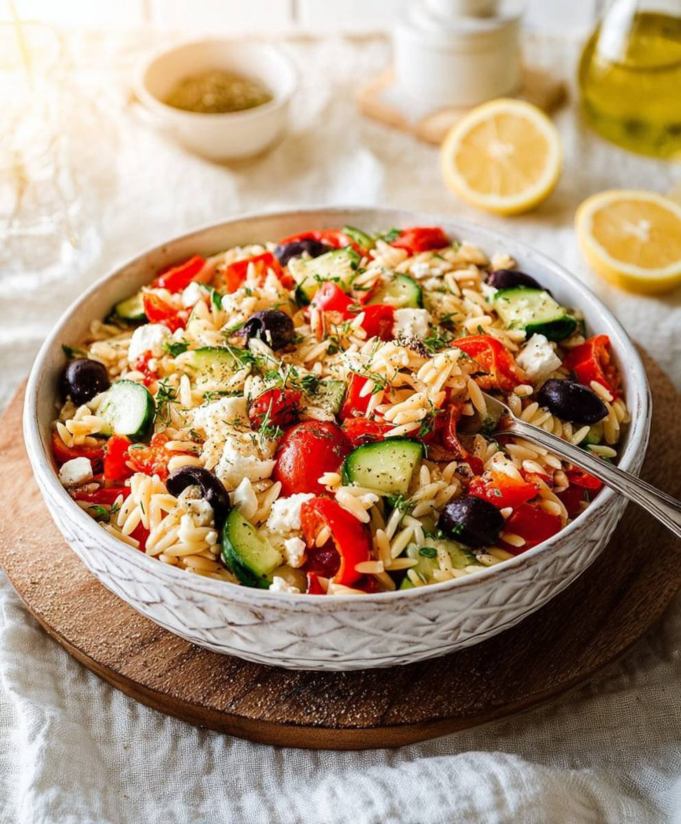 Kritharaki Salat Mediterran Einfach