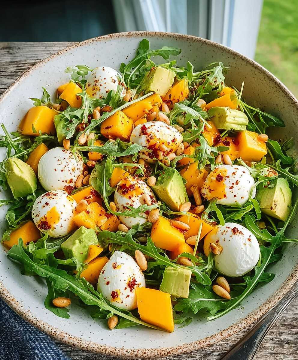 Rucola Mango Salat Pinienkerne