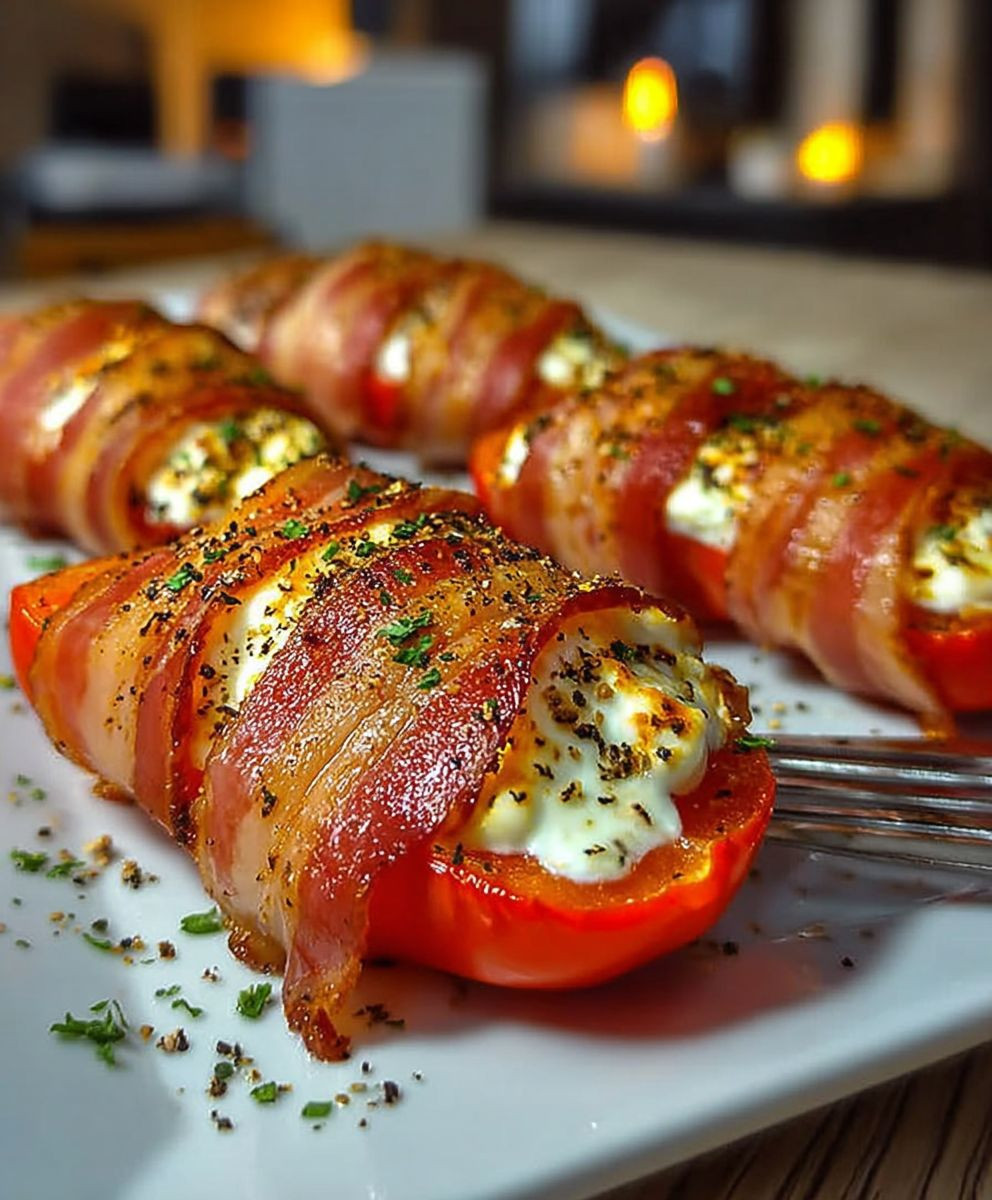 Paprika Frischkäse Speckmantel